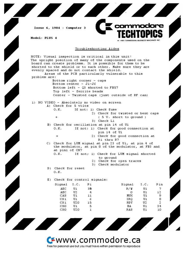 PLUS 4 Computer Troubleshooting Guide | PDF | Random Access Memory ...