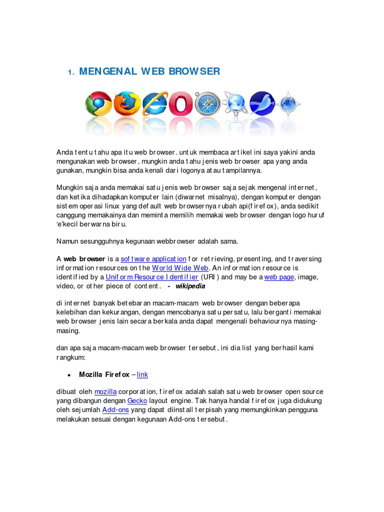 soal essay tentang web browser