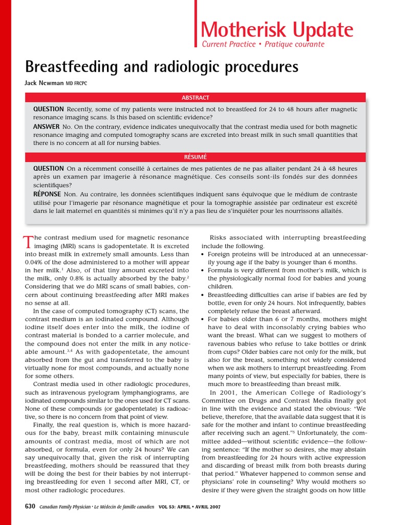 Alaptarea Si Procedurile Radiologice Jack Newman PDF Breastfeeding