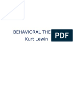 Behavioral Therapy by Kurt Lewin
