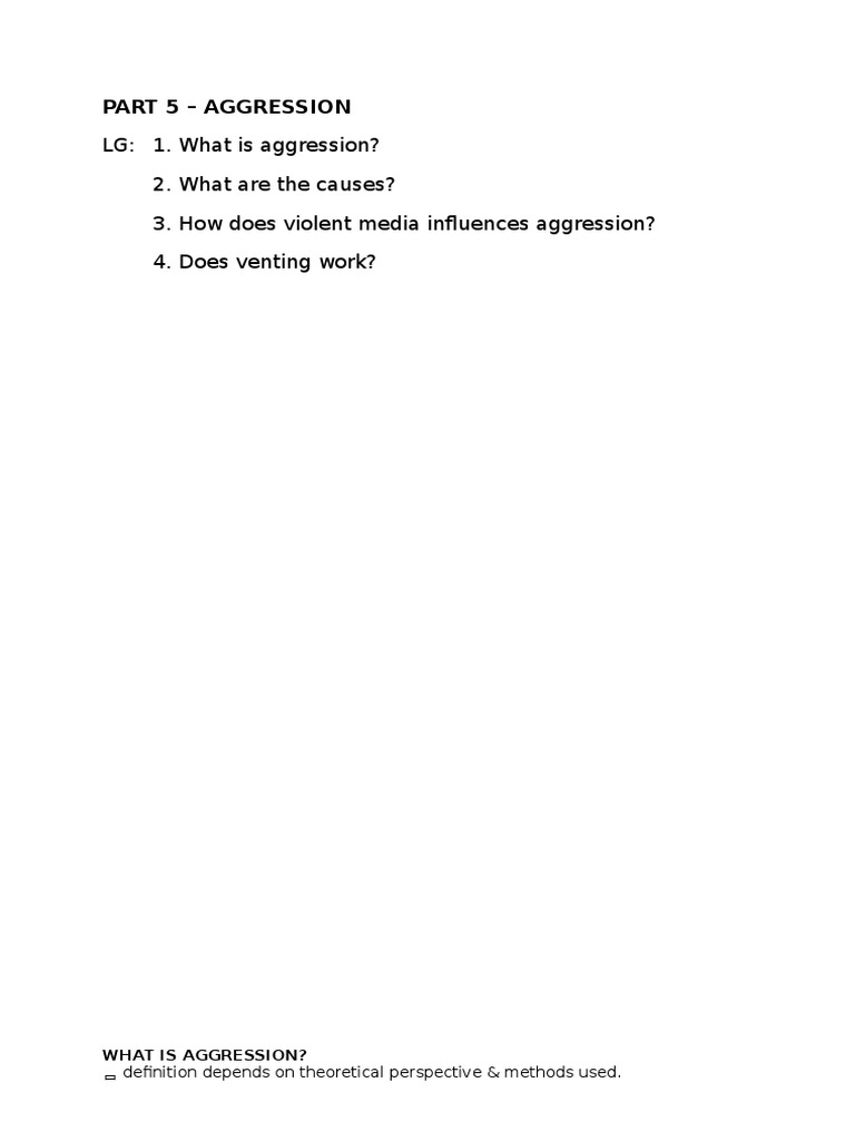 Aggression Social Psychology Pdf Aggression Anger