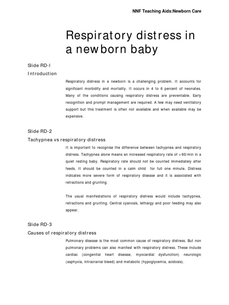 Newborn Respiratory Distress Guide | PDF | Preterm Birth | Pneumonia