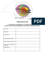 Fooddesign Registration Form 5th Sept