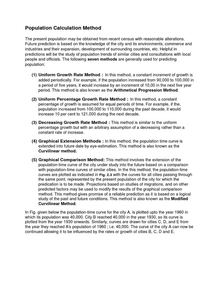 Population Growth Calculation Methods | PDF | Percentage | Economic Growth