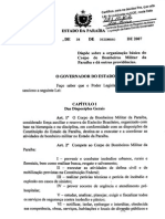 2007 - Dispõe Sobre A Organização Básica Do Corpo de Bombeiros Da Paraíba