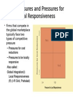 Cost Pressures and Pressures For Local Responsiveness