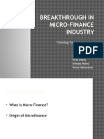 Breakthrough in Micro-Finance Industry: Thinking Tools of Innovators