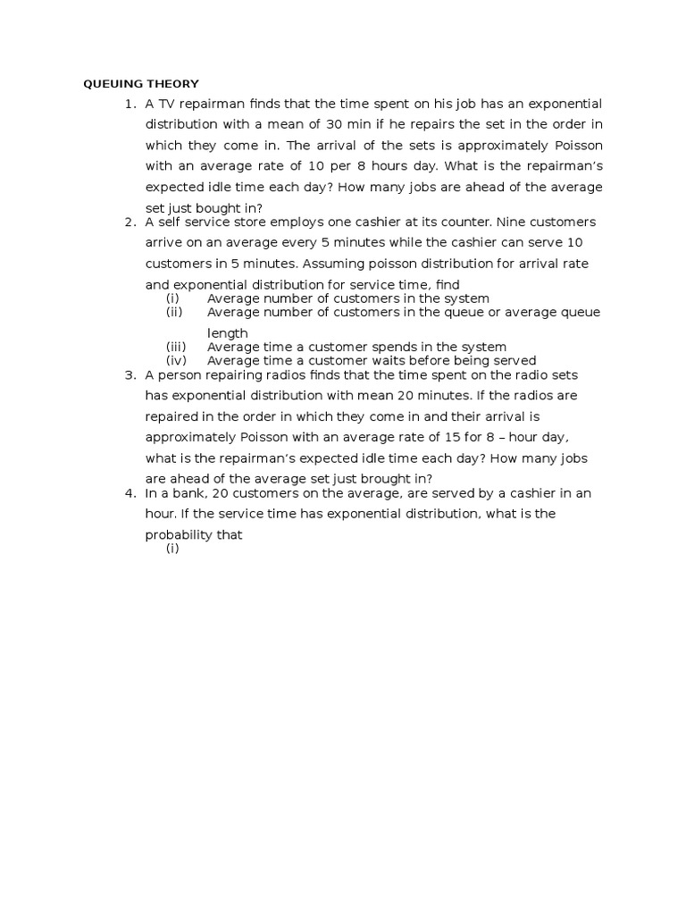 Queuing Theory Applications and Analysis | PDF