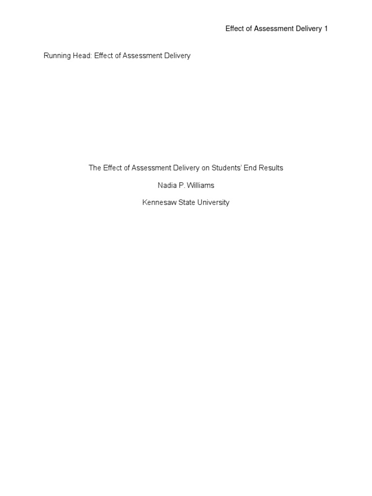 Impact of Assessment Delivery on Learning | PDF | Educational ...