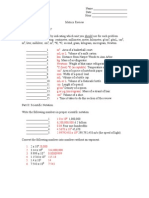 Units Scientific Notation and Metrics cpr2 Review Key