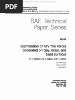 Examination of ATV Tire Forces Generated On Clay, Grass and Sand Surfaces