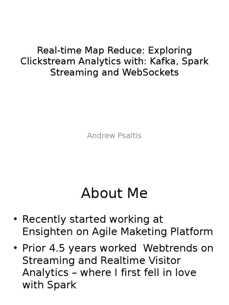 Clickstream Analytics with Spark & Kafka | PDF | Apache Spark ...