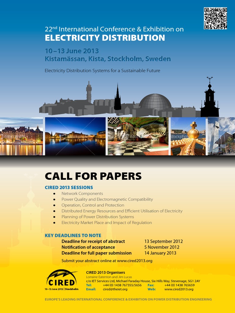 CIRED 2013: Call for Papers on Power Distribution | PDF | Smart Grid ...