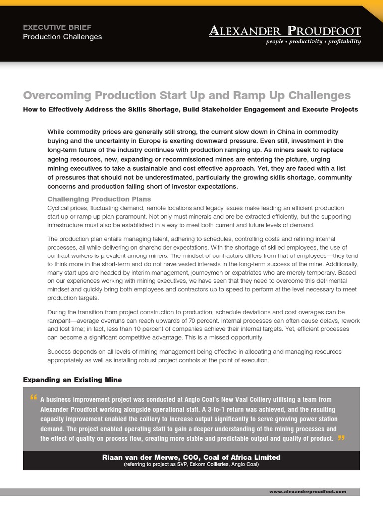 UK 30442 Production Ramp Up Q2 POV | PDF | Mining | Strategic Management