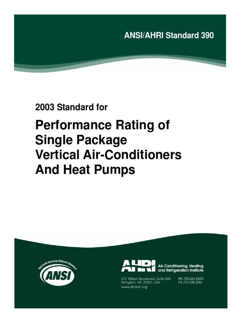 ANSI-ARI-390-2003 | Hvac | Air Conditioning