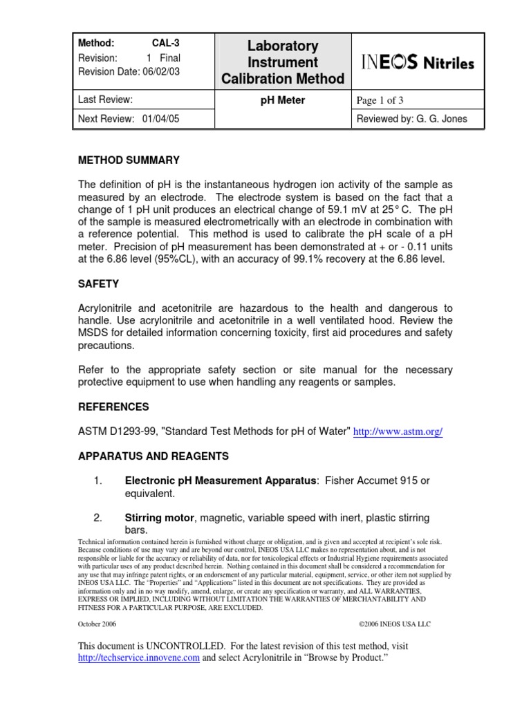 CAL 3 1 PH Meter Calibration ReB Ph Calibration