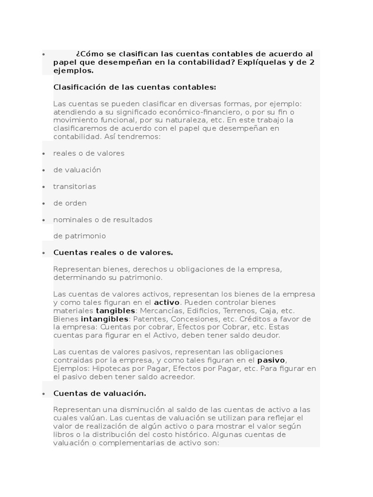 Clasificación de Cuentas Contables | PDF | Contabilidad | Bancos