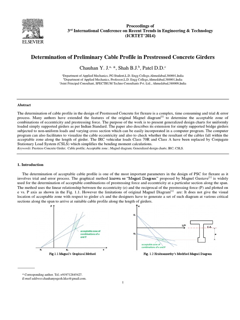 Cable Profile in PSC Girders Design | PDF | Bending | Prestressed Concrete