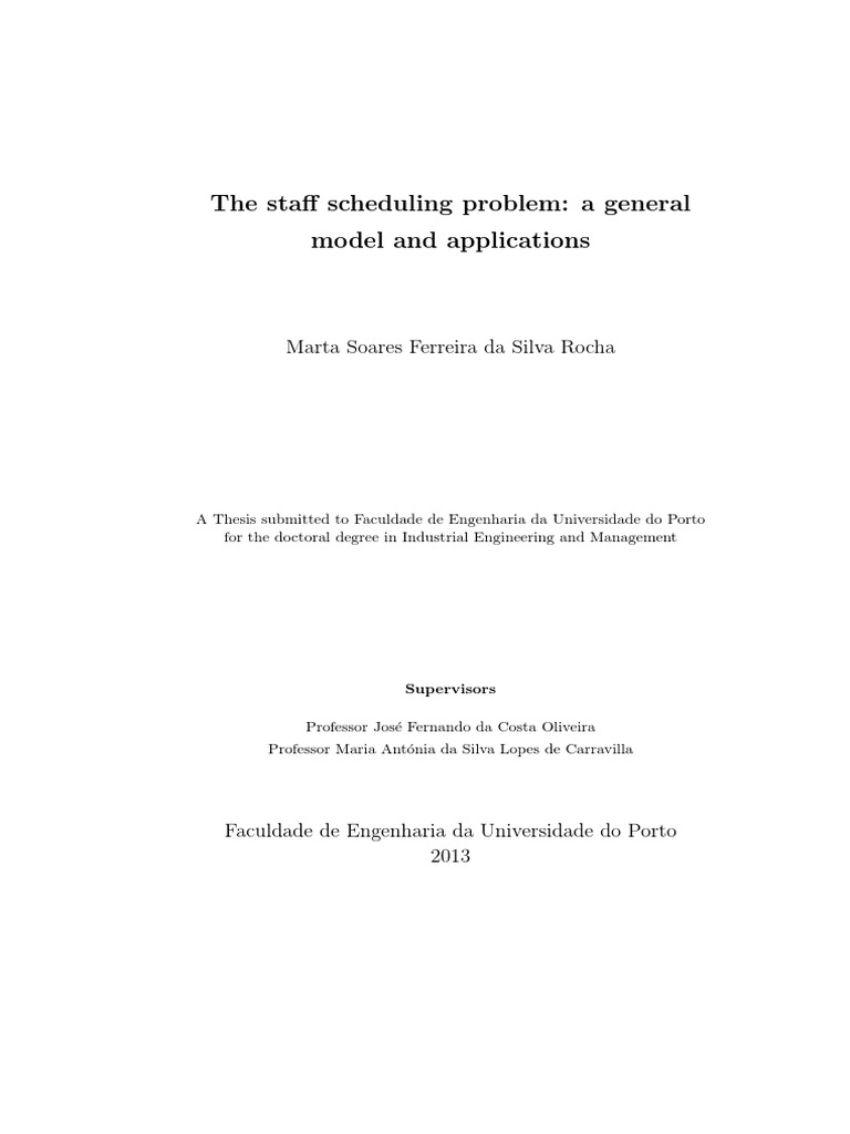 Staff Scheduling Problem Thesis Final | PDF | Scheduling (Production ...