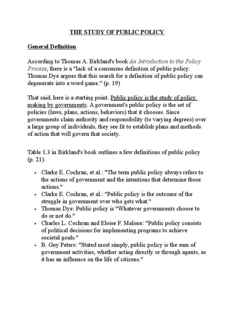 The Study of Public Policy | PDF | Advocacy Group | Policy