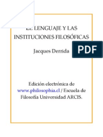 DERRIDA JACQUES - El Lenguaje Y Las Instituciones Filosoficas