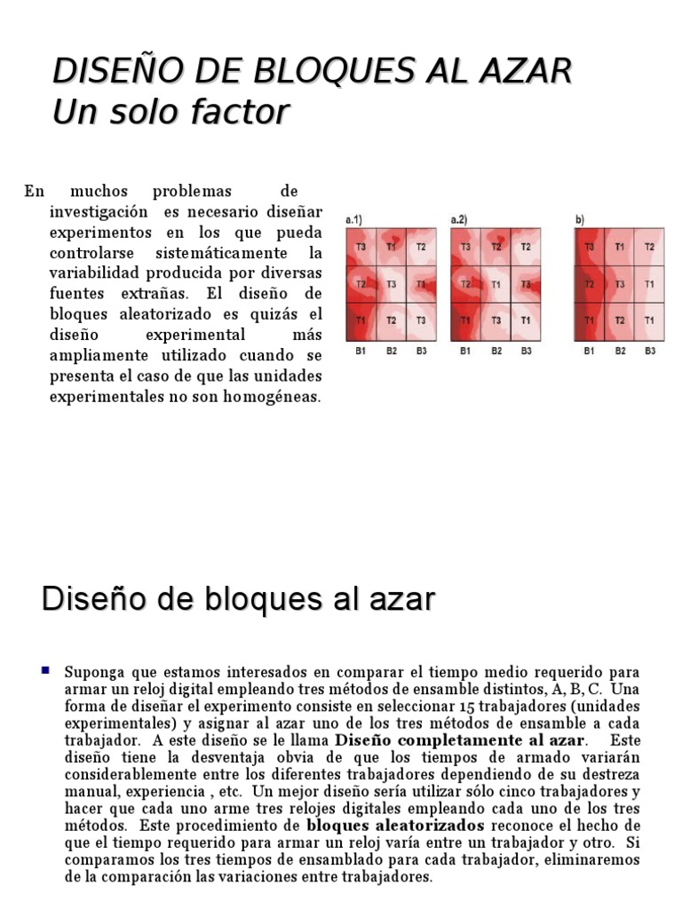 Dise o De Bloques Al Azar Un Solo Factor