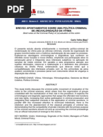Breves apontamentos sobre uma política criminal de (re)valorização da vítima