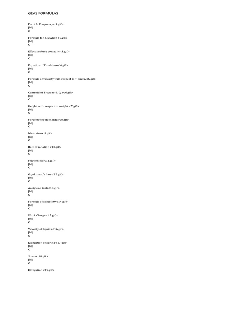 Geas Formulas | PDF