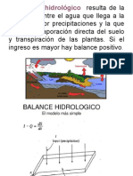 Balance hidrológico ecuación continuidad importancia Hidrología