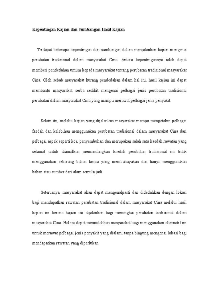 Kepentingan Kajian Dan Sumbangan Hasil Kajian Pdf