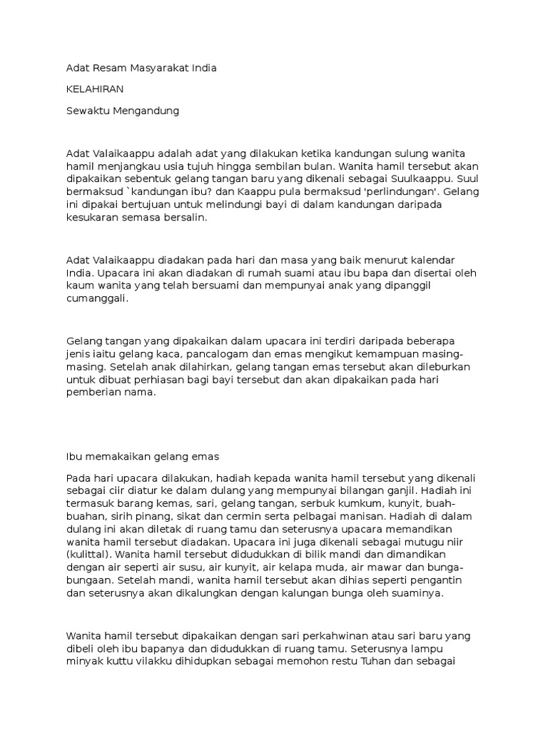 Adat Resam Masyarakat India Pdf
