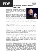 Steve Jobs: "The Entrepreneur That I Most Admire"