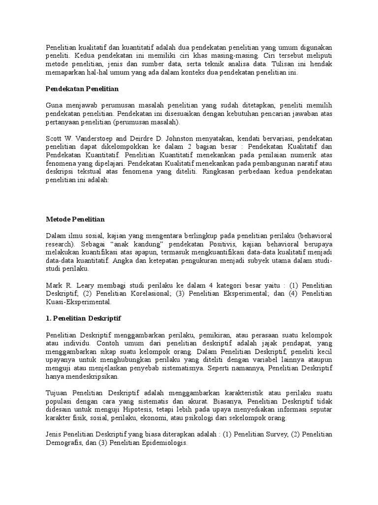 Penelitian Deskriptif Kualitatif Adalah