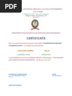 Certificate: Dula Lakshumma Memorial College of Engineering For Women