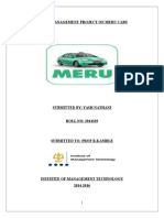 Brand Management Project On Meru Cabs