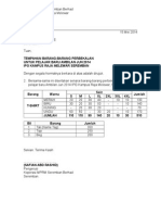 Surat Tempahan Perbekalan Mei 2014