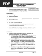 QAS P008 Control of Non-Conforming Processes, Services or Products Procedure