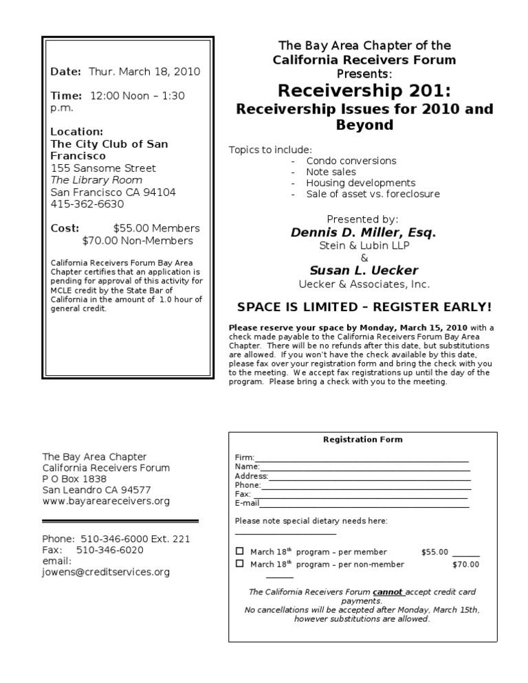 Receivership 201 Receivership Personal Finance Free 30day Trial