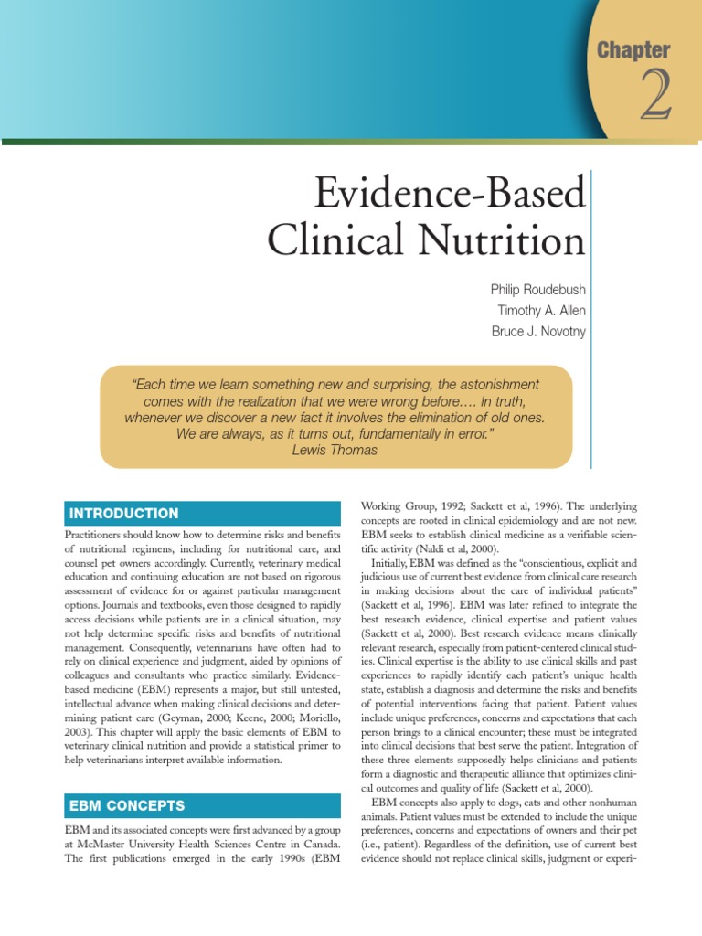 Small Animal Clinical Nutrition PDF Clinical Trial Evidence Based