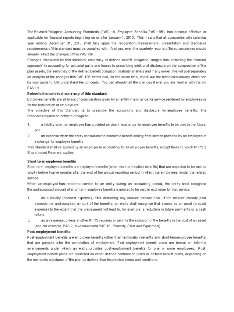 PAS19 R PDF Defined Benefit Pension Plan Expense