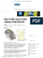 Pežo 1.4 HDI, Ford 1.4 TDCi, Mazda 1