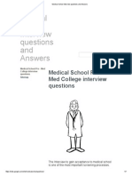Medical School Interview Questions and Answers