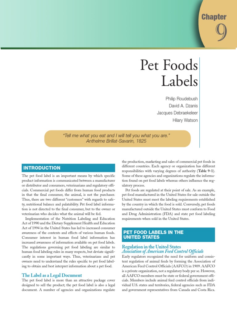 Small Animal Clinical Nutrition PDF Nutrition Facts Label Dog Food