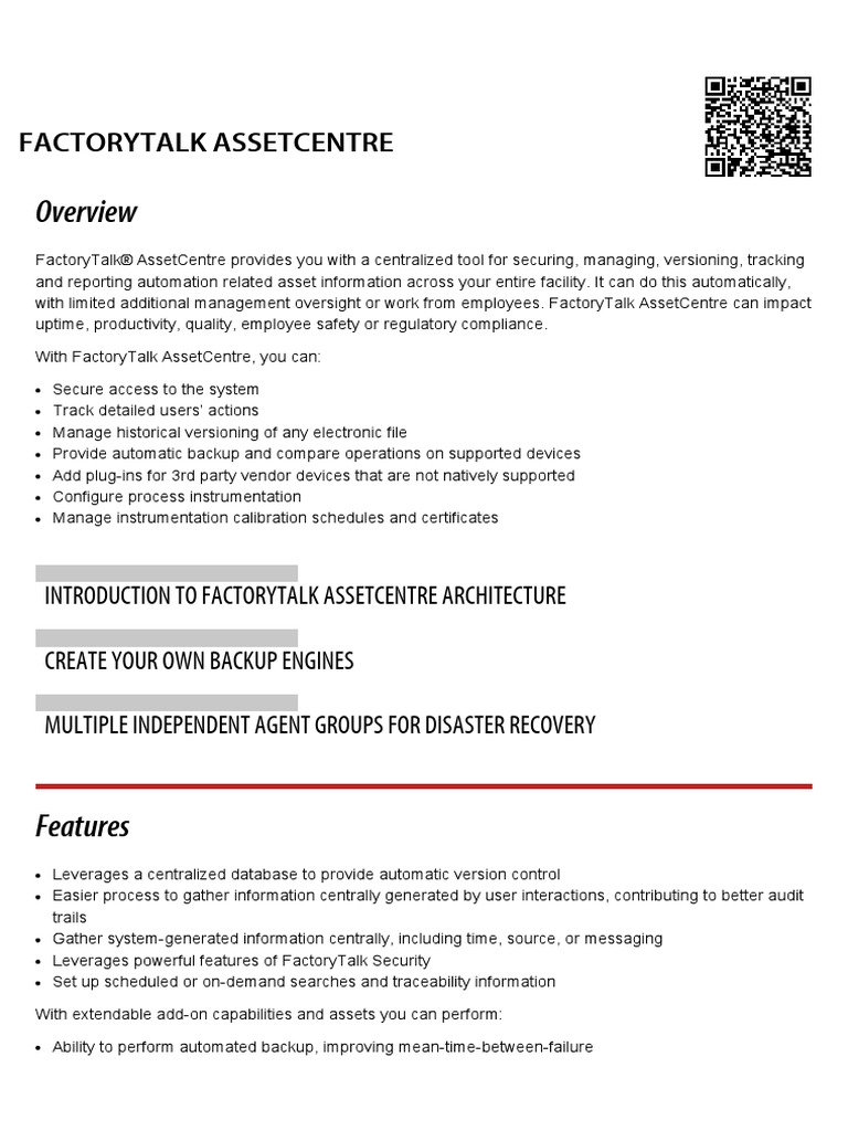 FactoryTalk AssetCentre Overview | PDF | Areas Of Computer Science ...
