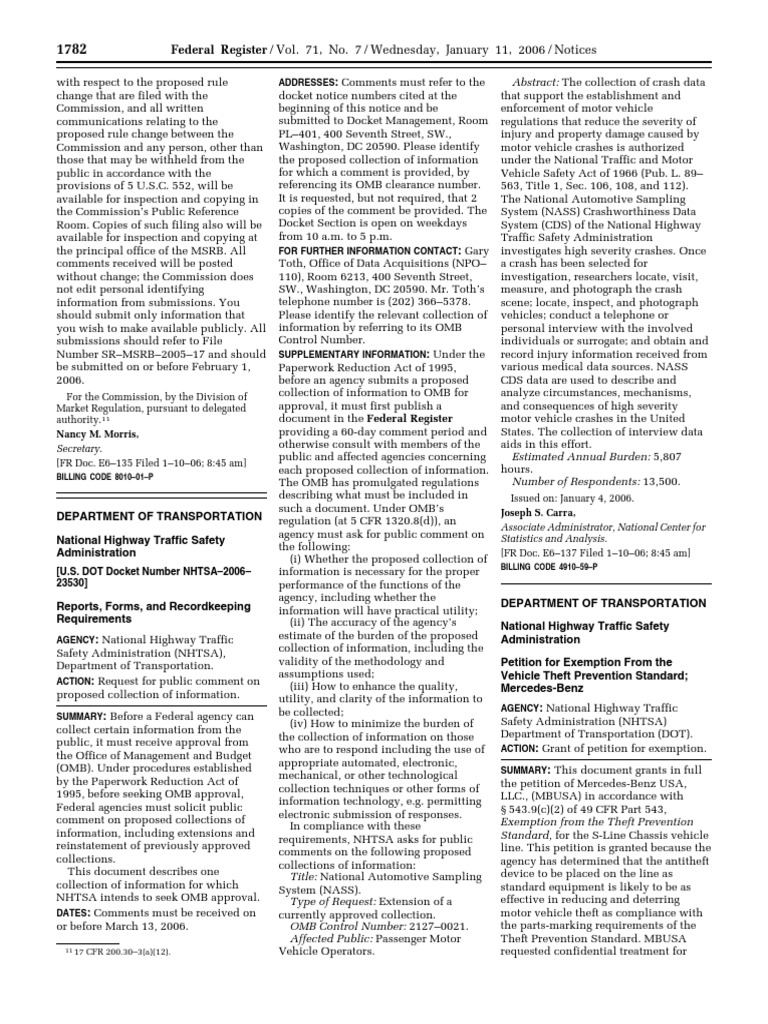 Notice: Motor Vehicle Theft Prevention Standards Exemption Petitions ...