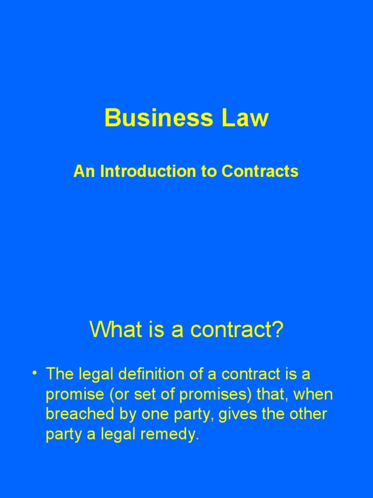 Introduction to Contract Law Basics | PDF | Offer And Acceptance ...
