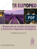 Máster Europeo en Produccion de Aceites Esenciales y Extractos Vegetales Ecologicos Semipresencial 1