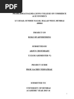 Final Blackbook on Role of Advertising