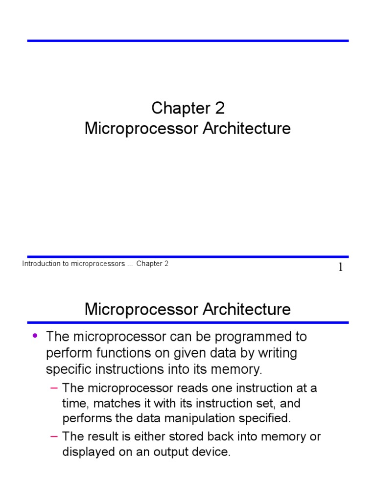 Microprocessor Architecture Overview | PDF | Central Processing Unit ...