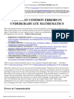 Common Errors in College Math